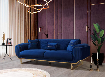 Blue sofa living room sofa 3-seater couches designer couch upholstered sofas fabric new